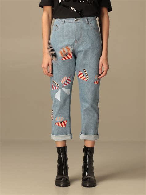 jeans fendi fiori taache|fendi denim dresses.